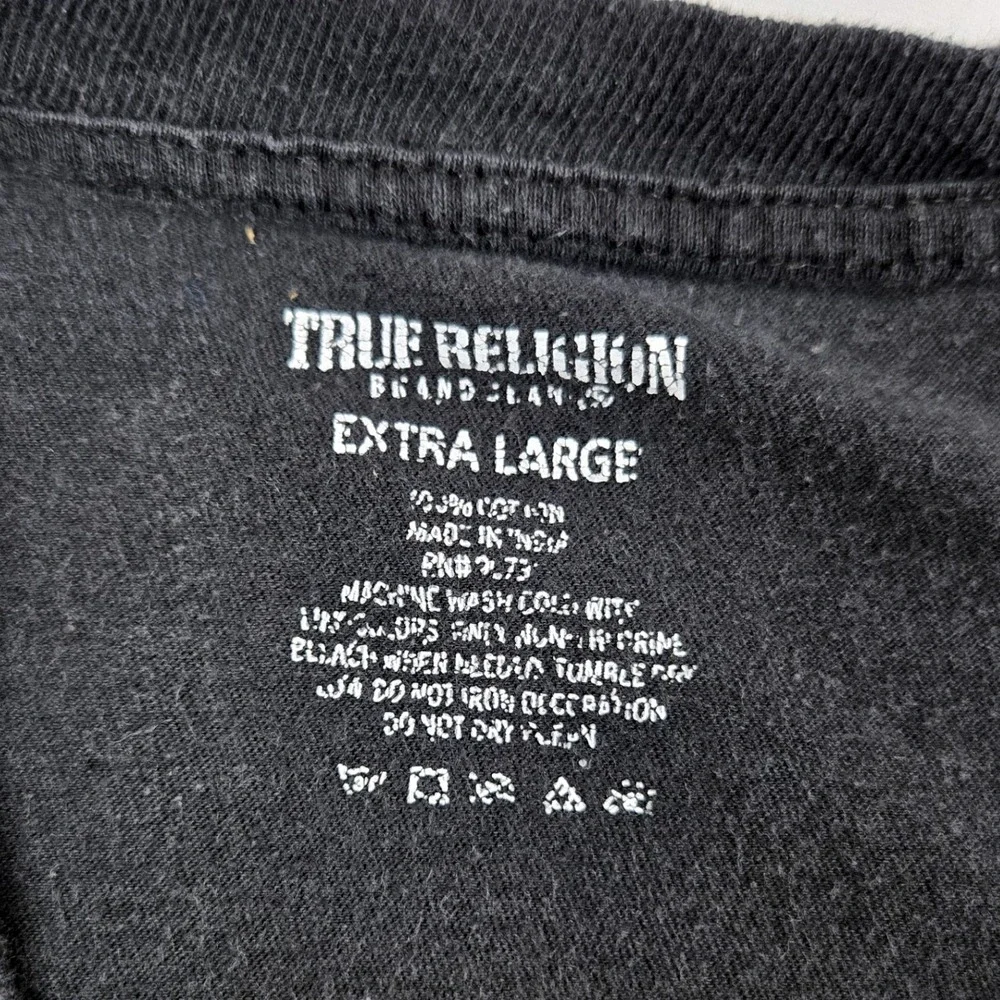 True Religion Extra‎ Large XL Black T Shirt Short Sleeve Logo Streetwear